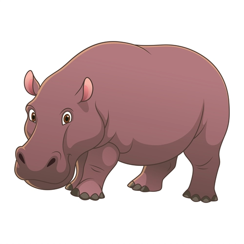 Jungle Safari Happy Hippo Transparent Sticker